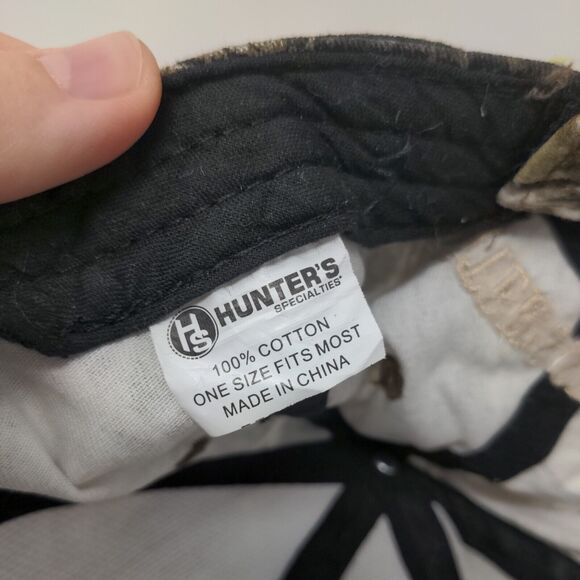 Hunter's Specialties Strapback Hat Camouflage OSFM Adjustable Embroidered Logo - Picture 7 of 7